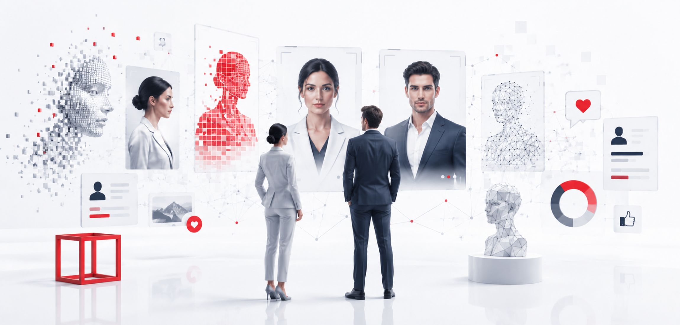 personal branding and AI-generated identity in digital professional environments concept illustration