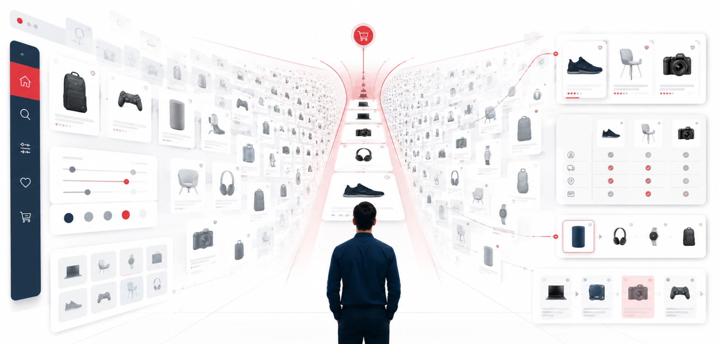 illusion of infinite choice in digital commerce shaped by platforms and algorithms